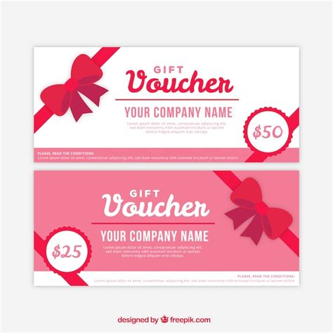 Free Vector Great T Vouchers With Decorative Ribbons