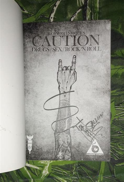 CAUTION Drugs Sex Rock N Roll Signed Preloved Hobbies Toys