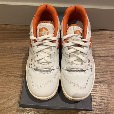 New Balance 550 Orange & White Only worn a few... - Depop