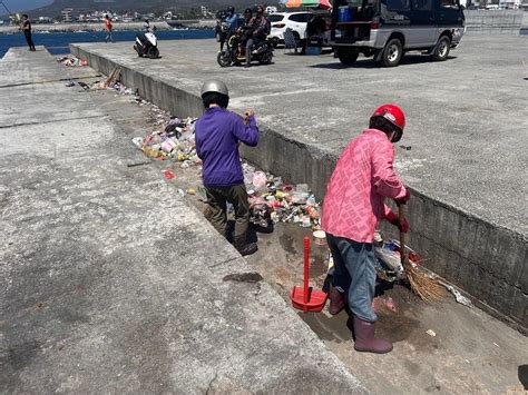 台東縣政府加強富岡漁港周邊環境維護 籲民眾勿隨意丟棄垃圾