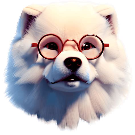 Samoyed in Glasses · Creative Fabrica