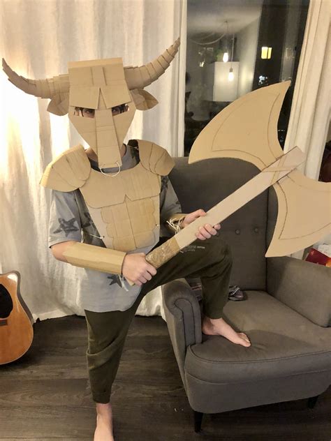 Minotaur costume | Minotaur costume, Cardboard costume, Cardboard art