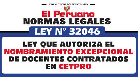 Ley N Ley Que Autoriza El Nombramiento Excepcional De Docentes