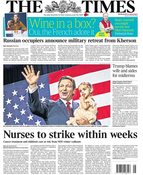 Times Front Page 10th Of November 2022 Tomorrow S Papers Today