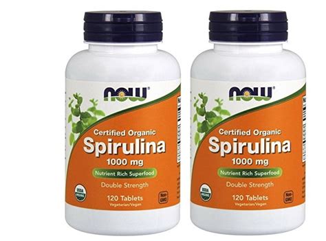 Now Foods Spirulina 1000 Mg 120 Tablets Organic Pack Of 2