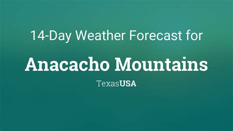 Anacacho Mountains, Texas, USA 14 day weather forecast