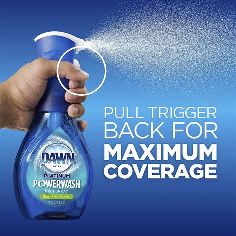 Dawn Platinum Powerwash Spray Easy Squeeze Grease Cutting Dish Soap Apple Scent 16oz Pack