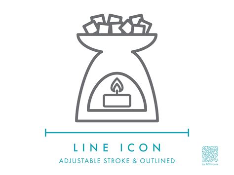 Wax Melts Warmer Line Icon Svg Minimalist Candle Heater Packaging Clip