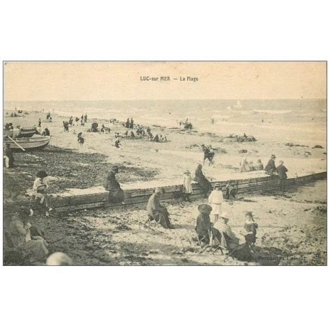 Carte Postale Ancienne Luc Sur Mer Personnes Assises Sur La Plage