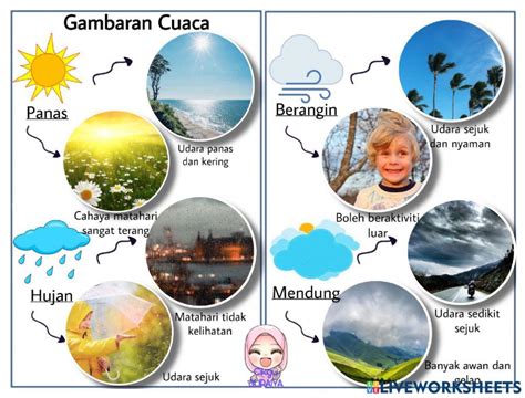 Cuaca Activity For Tadika Live Worksheets