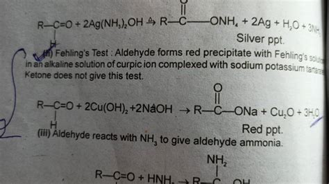 Silver Ppt 11 Fehlings Test Aldehyde Forms Red Precipitate With Fehl