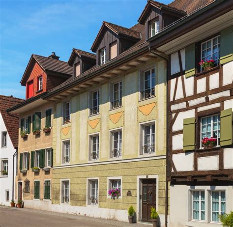 Buildings of the Historic Part of the Town of Bremgarten, Switzerland ...