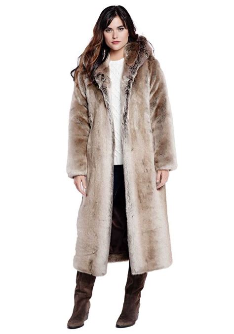 Full Length Faux Fur Coat Fashion Womens Coat 2017