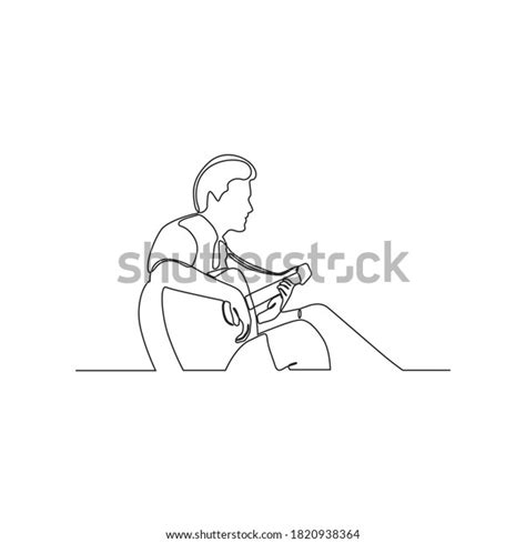 Continuous Line Drawing Man Playing Guitar Stock Vector Royalty Free 1820938364 Shutterstock