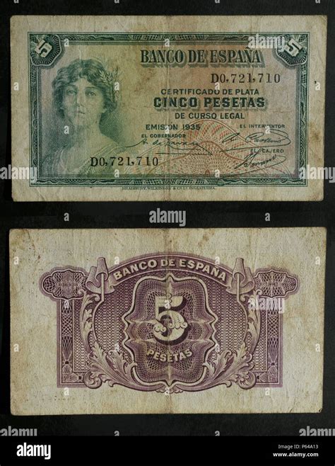 DINERO BILLETE DE CINCO PESETAS DE 1935 ANVERSO BUSTO MUJER COMO