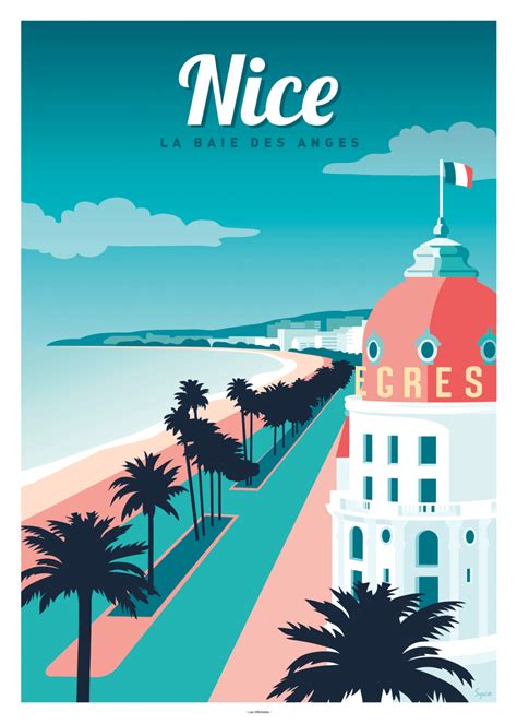 AFFICHE NICE La Baie Des Anges LES AFFICHISTES