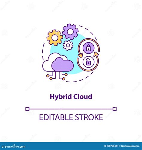 Hybrid Cloud Concept Icon Stock Vector Illustration Of Data 208728414