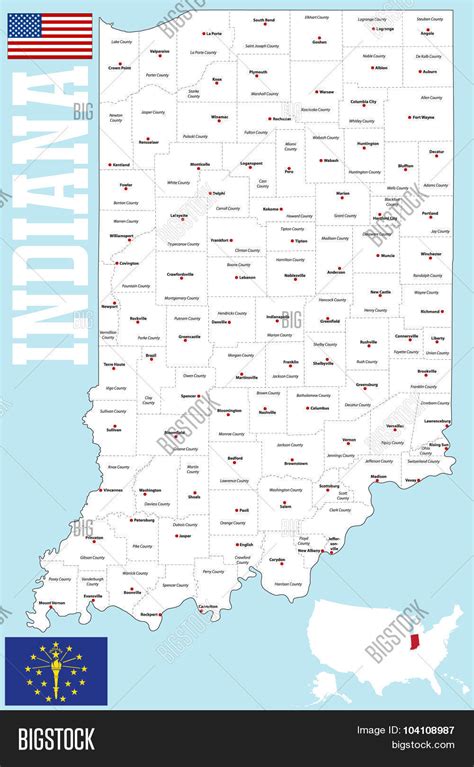 Indiana County Map Vector And Photo Free Trial Bigstock