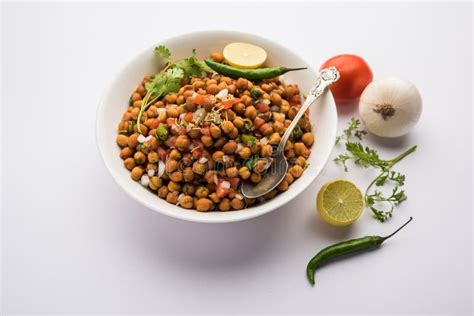 Black Chickpea Chaat Or Kala Chana Chat Recipe Stock Image Image Of