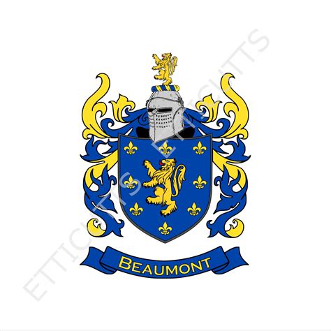 Beaumont Coat of Arms Print Cut Sublimate Engrave Digital Download