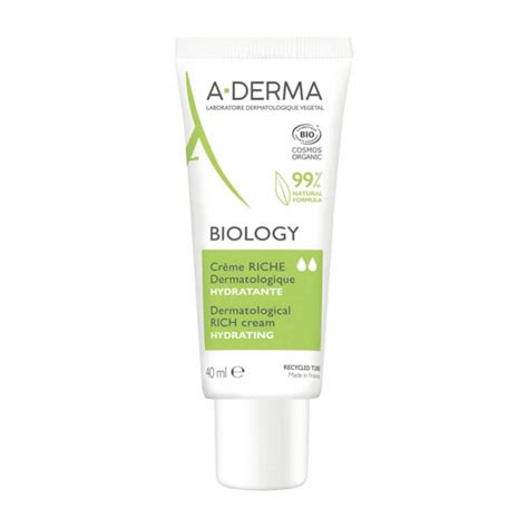 A DERMA Biology Crème Riche Dermatologique Hydratante Bio 40 ml