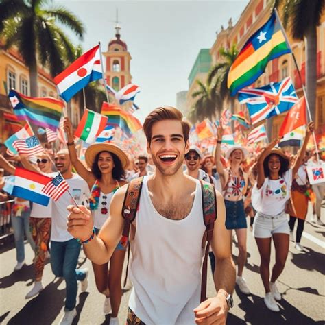 Free Photo Group Of People Waving American Flags In Back Lit Premium