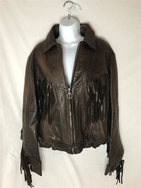 Vintage Genuine Leather Fringe Jacket Etsy