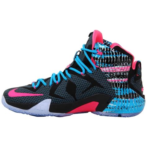 Men's Nike LeBron Black/Pink Pow/Blue Lagoon/Black XII '23 Chromosomes ...