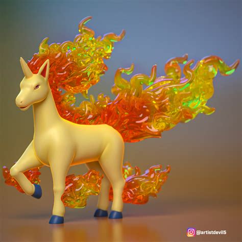 Archivo Stl Pokemon Rapidash Modelo Imprimible En D Para Descargarcults