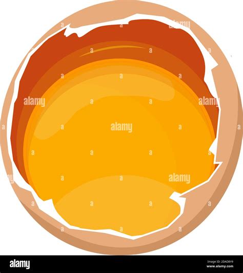 Flat Style Egg Yolk Cartoon Cracked Egg With Yolk Vector Design Stock