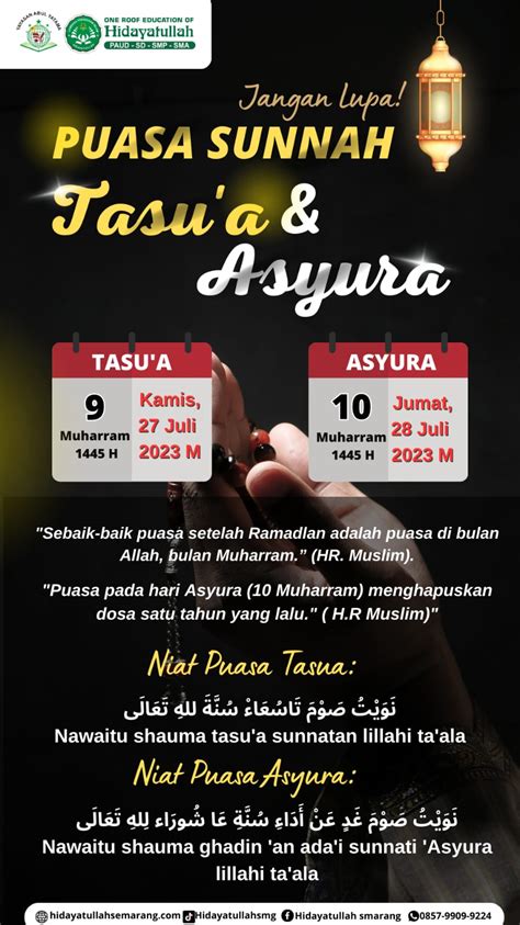 Puasa Tasu A Dan Asyura 2023 Hari Pelaksanaan Niat Puasa Dan