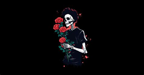 Emo Skeleton In Love Emo Skeleton Sticker Teepublic