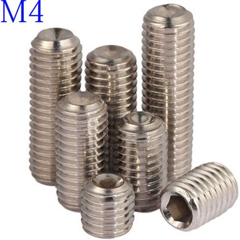 M4 316 Stainless Steel A4 Hex Socket Set Screws With Cup Point Grub