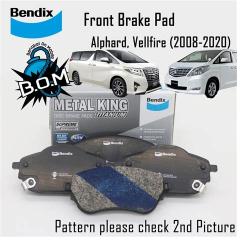 Bendix Metal King Front Brake Pad Brek Pad Depan Toyota Alphard