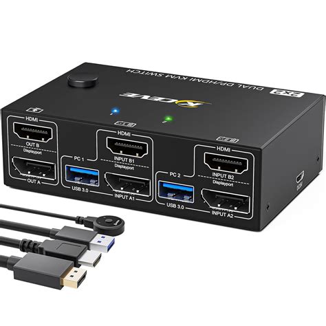 Conmutador Kvm Usb Displayport Hdmi Controla Computadoras Con