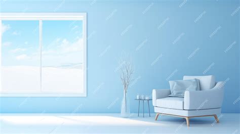 Premium Photo | Decor blue room background