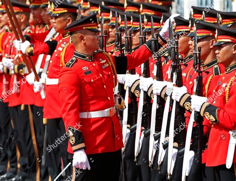 Royal Thai Army Officer Adjusts Hat Editorial Stock Photo Stock Image