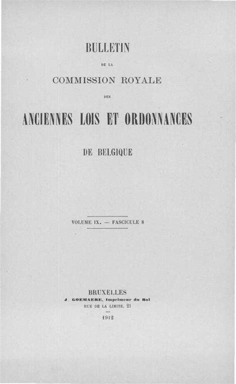 Pdf Des Anciennes Lois Et Ordonnances Royale De Belgique B