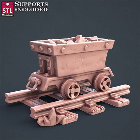 Mine Cart Unpainted Miniature Etsy