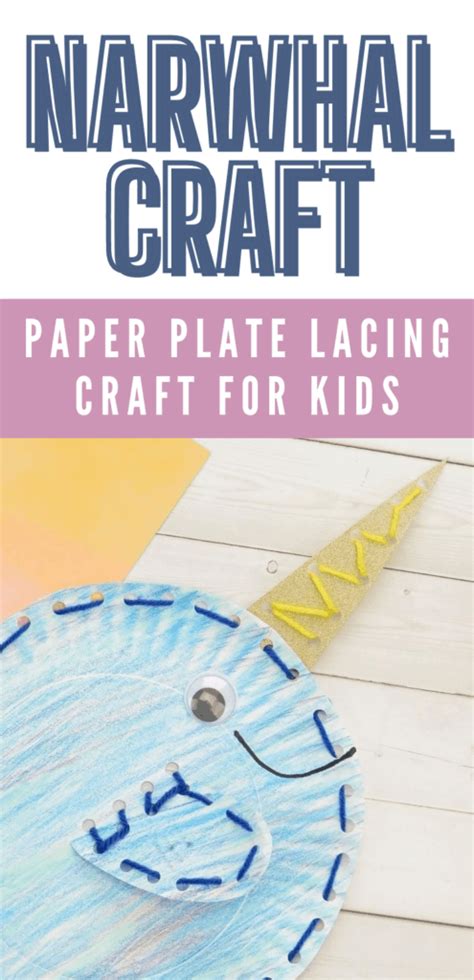 Adorable Narwhal Paper Plate Craft For Fine Motor Fun