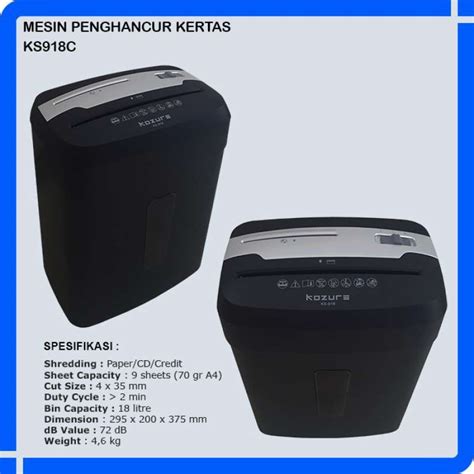 Jual Mesin Penghancur Kertas Paper Shredder Kozure Ks C Cross Cut