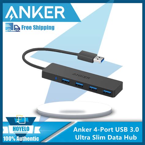 Anker 4 Port Usb 30 Ultra Slim Data Hub For Macbook Mac Promini Imac Surface Pro Xps