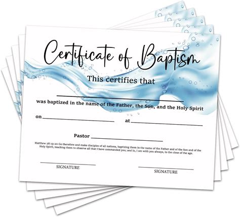 Amazon Baptism Certificates For Church Baby Dedication