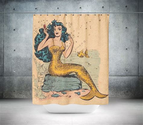 Vintage Mermaid Shower Curtain Mermaid Shower Curtain Mermaid