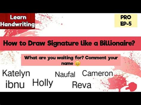 How To Draw Signature Like A Billionaire Autograph PRO EP 5 YouTube