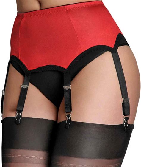 PL2 Premier Lingerie Lycra Panel 6 Strap Suspender Belt UK Women S