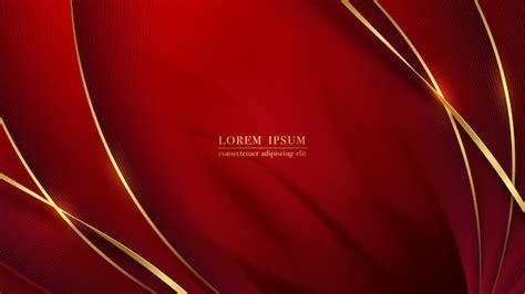 Premium Vector Abstract Red Background With Luxury Golden Curve Line