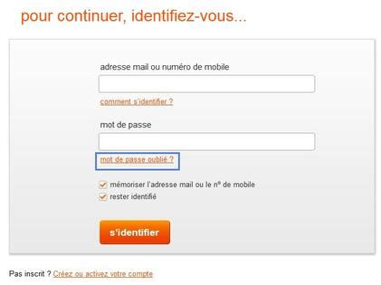 Mot De Passe Oubli Ou Perdu Assistance Orange
