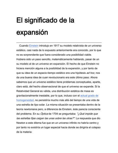 El Significado De La Expansi N