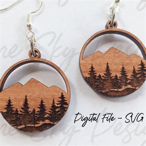 Mountain Earrings Bundle Svg Glowforge Files Laser Cut Etsy